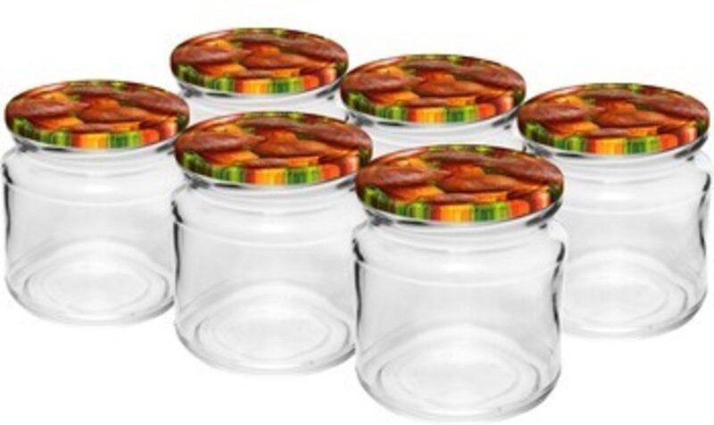 Name Gläser 212ml - 6er Karton mit farbigen Deckeln