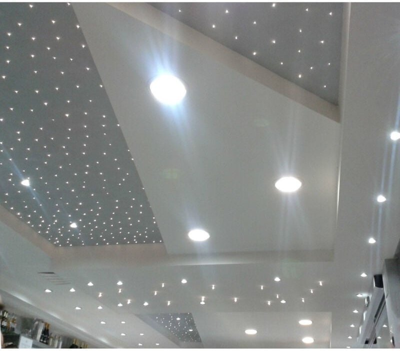 Trade Shop - 50 LED Sternenhimmel Einbaustrahler Weiß oder Kaltblau Lichtpunkt Set 5/12V -