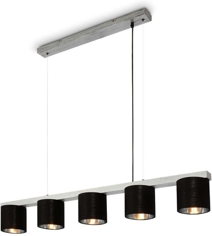 Leuchten luri - Pendelleuchten - 4736054 - Höhenverstellbar - Silver-Crafted - Holz - E14 Fassung max. 25 Watt - 5-flamm...