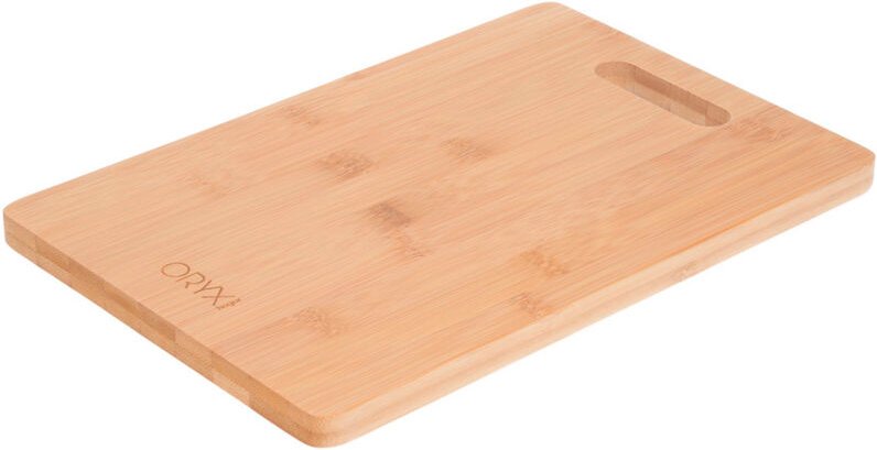 Küchen-Schneidebrett aus Bambusholz mit Griff 30 x 20 cm.