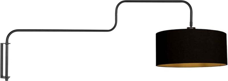 Steinhauer - wandleuchte - Bloeba - schwarz - metall stoff - Ø