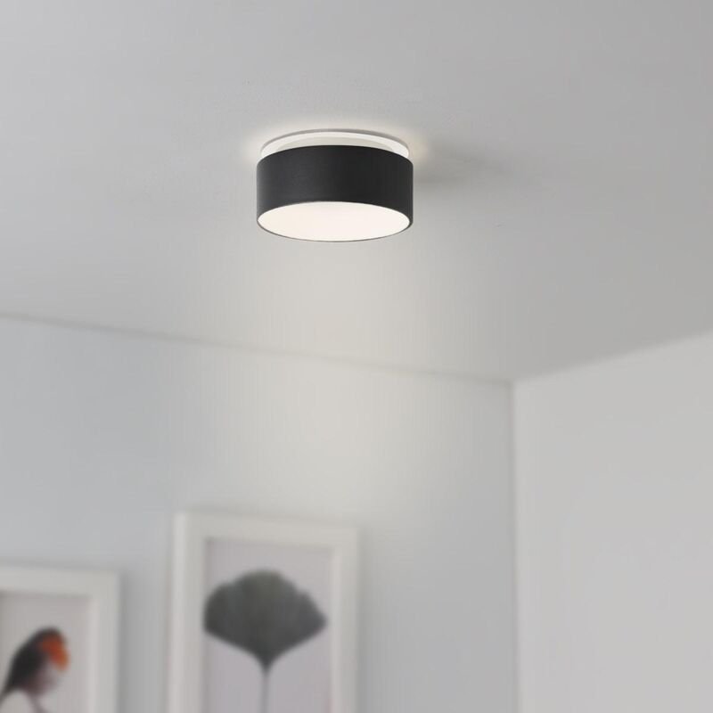 Einbaustrahler Rahmen rund indirektes Licht - Farbe: Schwarz - LED Leuchtmittel: GU10 5W neutralweiß dimmbar