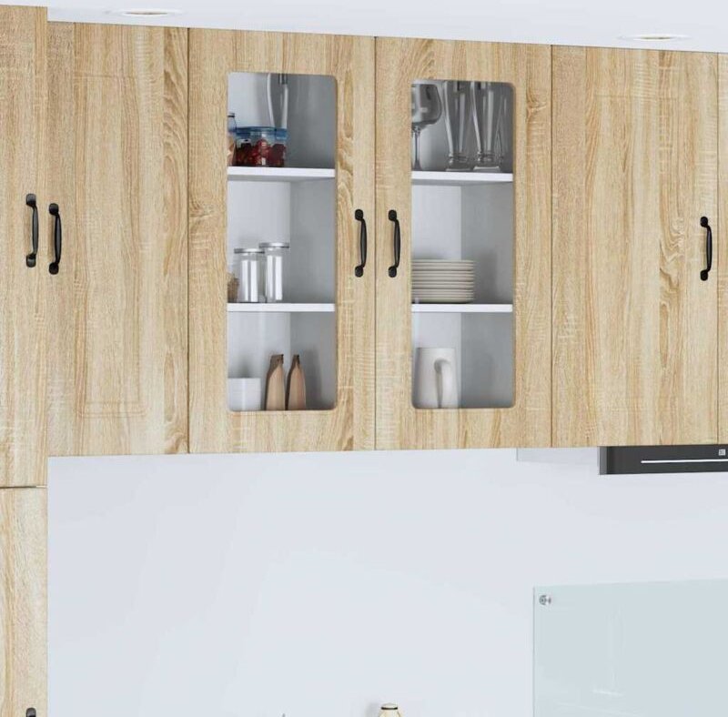 Küchenschrank Kalmar 2 pcs Sonoma-Eiche 40 x 31 x 80 cm vidaXL