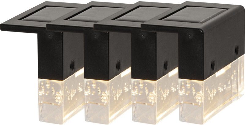 Wandlaterne Bubbly Fence, Solarlampe, Solarlaterne, 4er Set, Acryl, Warmweiß, Außenbereich, 8 cm - Star Trading