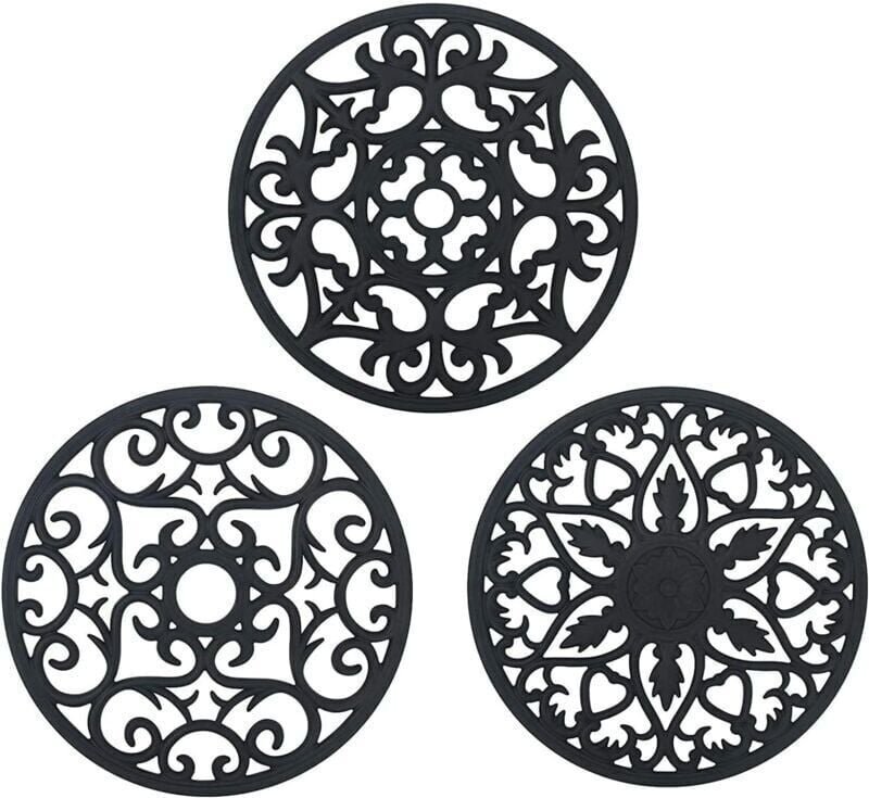 Silikon-Untersetzer, 3er-Pack, rutschfest, hitzebeständig bis 250 °C, multifunktionale Löffelablage, Küchenuntersetzer, ...