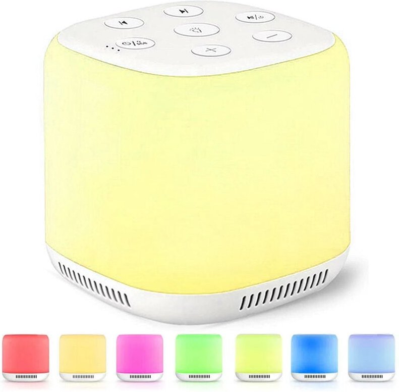 Jalleria - Geräuschmaschine für Babys – 34 beruhigende Geräusche und Berührungslicht, tragbares weißes Rauschen für Kind...