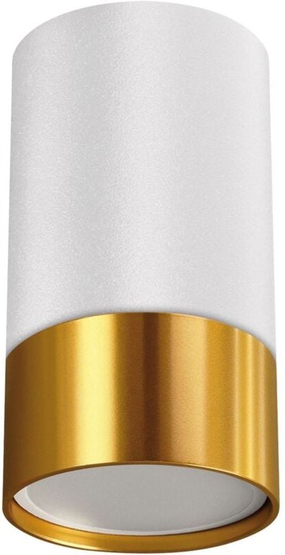 Deckenstrahler Aluminium D: 5,5 cm Aufputz in Weiß Gold GU10 rund Spot Lampe Decke