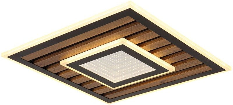 Globo Lighting - Deckenleuchte Deckenlampe Holzleuchte Schlafzimmerleuchte quadrat schwarz led