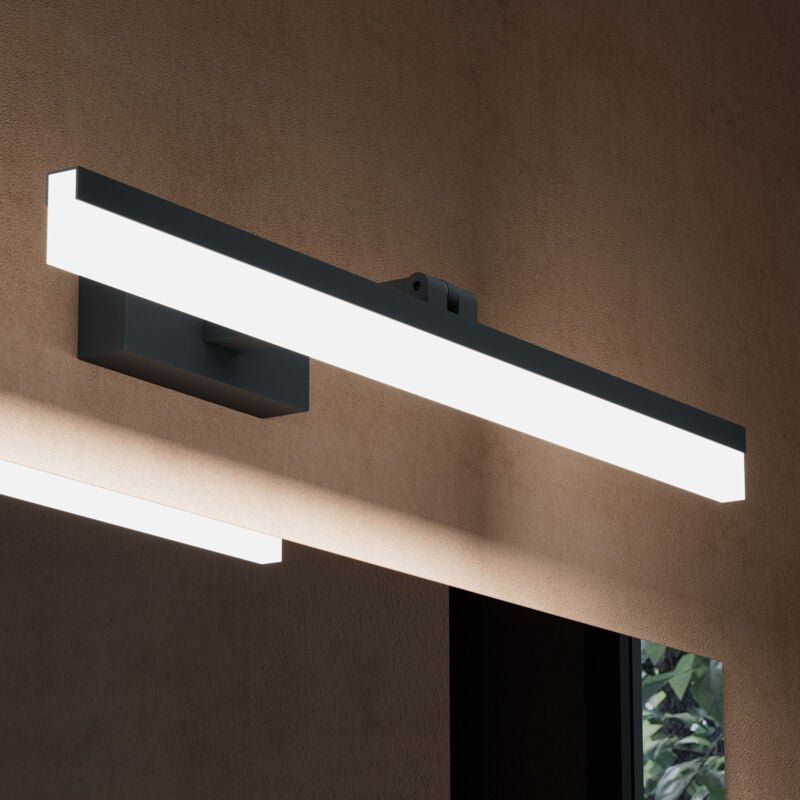 Spiegelleuchte 60cm led Badlampe Spiegellampe, 6000K Badezimmer Lampe 180° Drehbar Sandschwarz 14W Luxaris