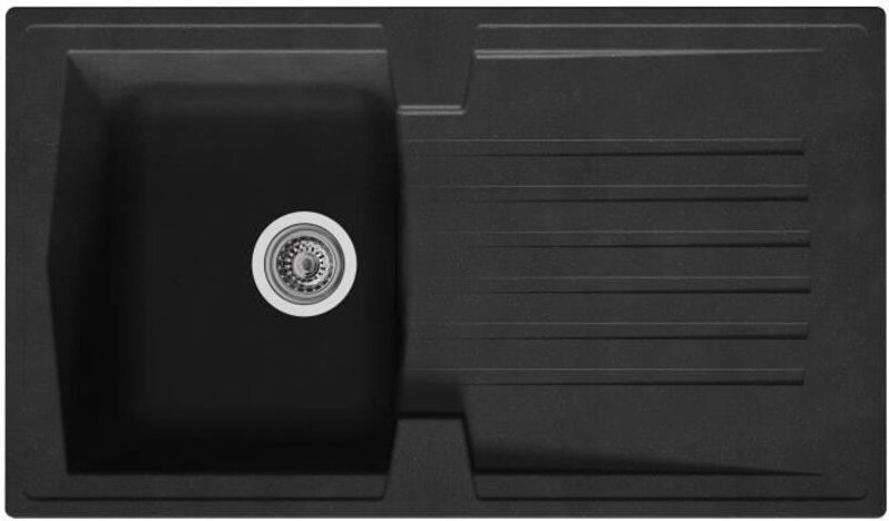 Stradour Einsatz Küchenspüle 1 Tablett + 1 Drip Arena - R Sine - 86 X 50 Cm - Schwarz