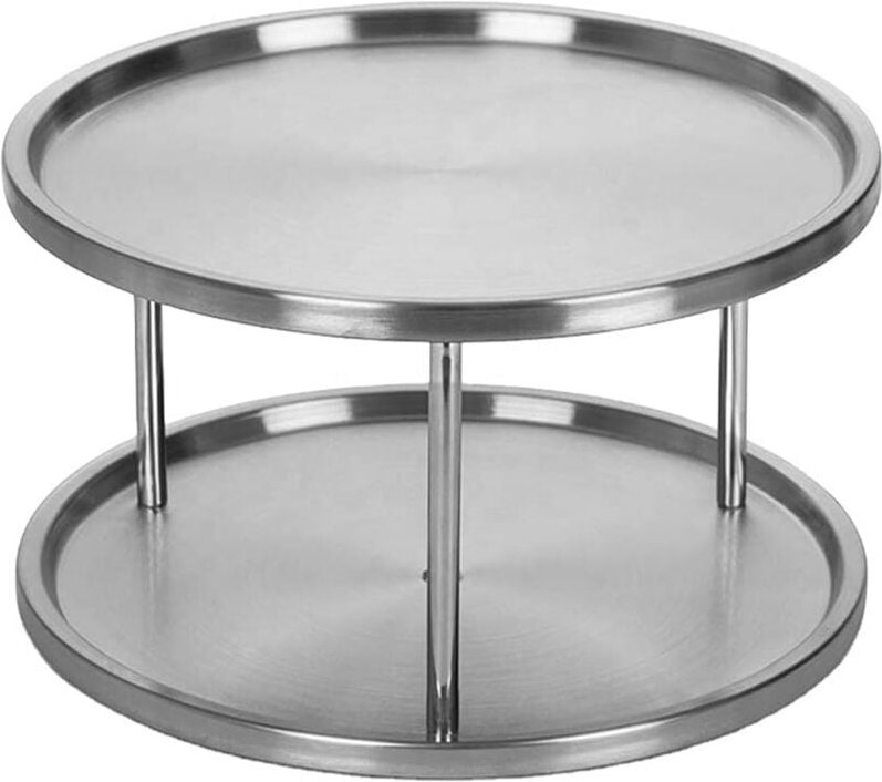 ZVD - Multi-Function Rotating Spice Rack for Kitchen Storage, Rotating Condiment and Condiment Holder Gray and White (2 ...