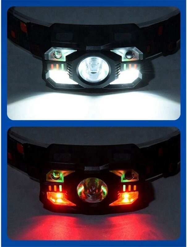 Starke Licht Sensing Scheinwerfer Rot und Weiß Seite Lange Ausdauer Nacht Angeln Im Freien