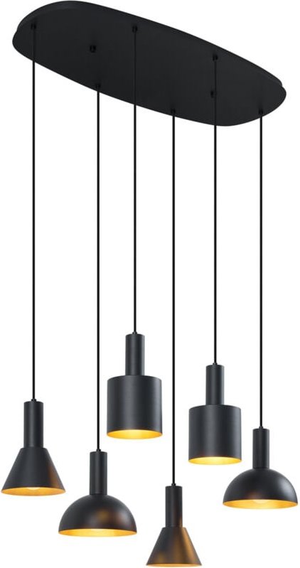 Moderne Hängelampe Schwarz 6-flammig - Biles