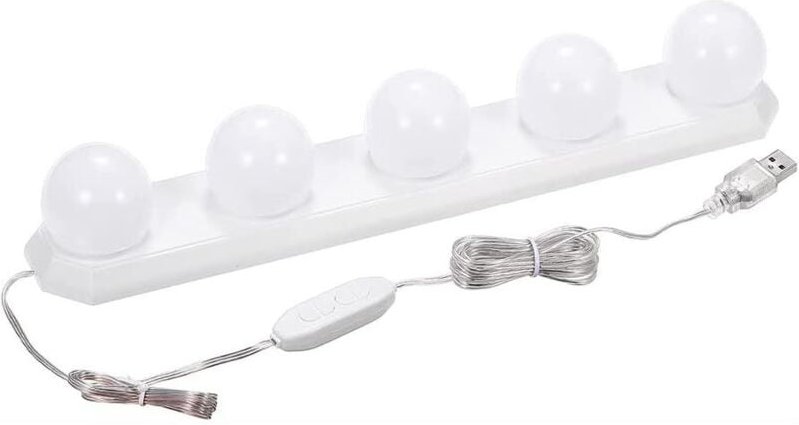 Dimmbare USB-LED-Badezimmerspiegelleuchte mit 5 Glühbirnen und 33,5 cm USB-Kabel