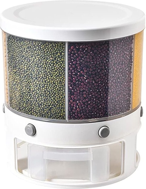 Jusch - Rotierender Müslispender – Reisspender – Reisaufbewahrungseimer – Müslispender
