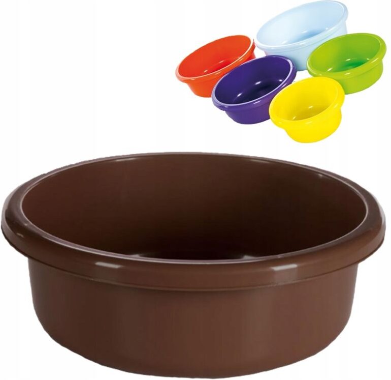 Thumbnail - Runde Badewannenschüssel, 4 l, 26 cm, Braun, stark, tief poliert