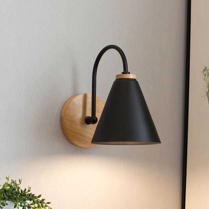Korridor-Wandlampe, Eisen-Lampenschirm, Wandmontage, gebogenes Licht für Schlafzimmer, Wohnzimmer, Arbeitszimmer, ohne G...