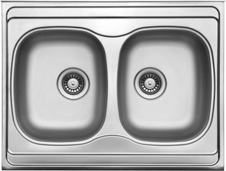 Auflagespüle Edelstahl, Edelstahlspüle 80x60cm, Spüle, Küchenspüle, Doppelspüle