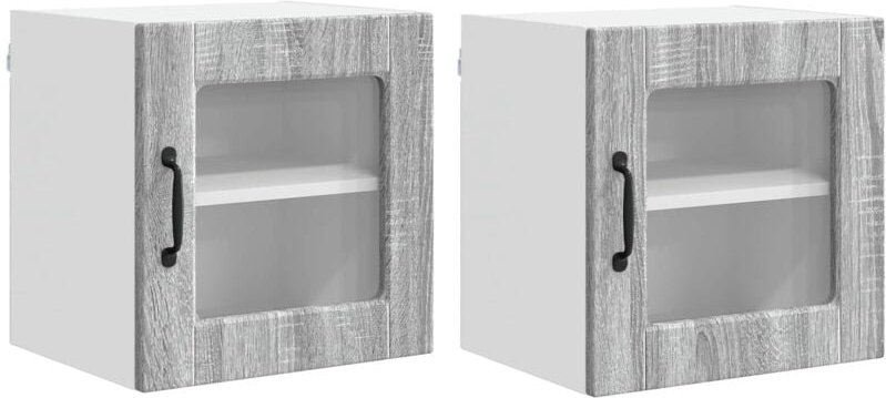 Küchenschrank 2 pcs Graues Sonoma 40 x 31 x 40 cm Holzwerkstoff vidaXL