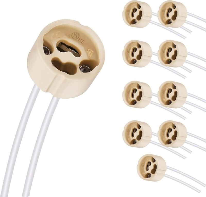 GU10 Keramik-Sockel, GU10 Keramik-Sockelverbinder, GU10 Lampenfassung mit Silikonkabel