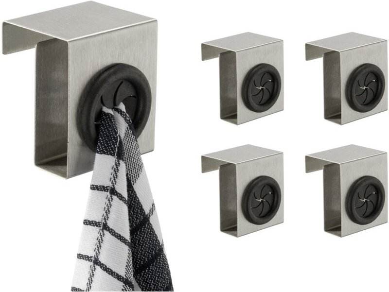 Küchen- und Türhaken Push, Edelstahl rostfrei, 5 x 6 x 4 cm, silber matt - Wenko