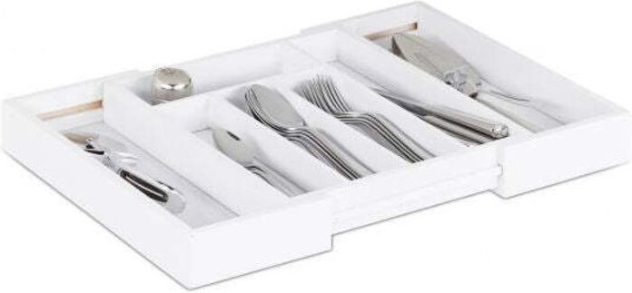 Ausziehbarer besteckkasten aus weiem bambus 883