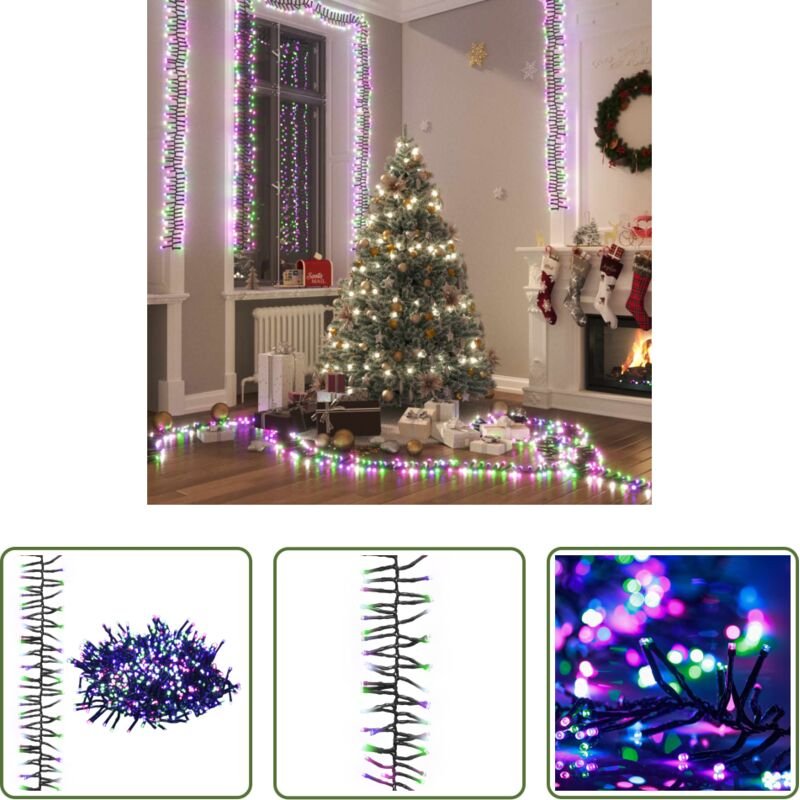 vidaXL Lichterkette 11 m - LED-Lichterkette mit 1000 LEDs Pastell Mehrfarbig 11 m PVC
