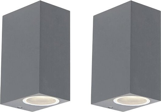Set mit 2 modernen Wandleuchten Anthrazit IP44 - Baleno ii
