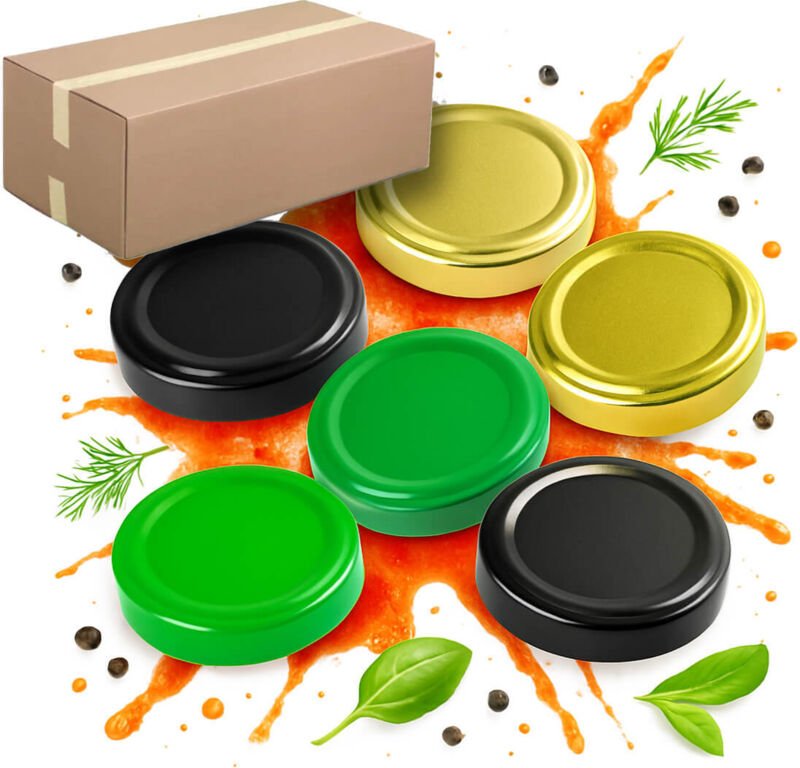 950x FI58 Deckel mit hohem Verschluss aus Karton für Einmachgläser mit Drehverschluss