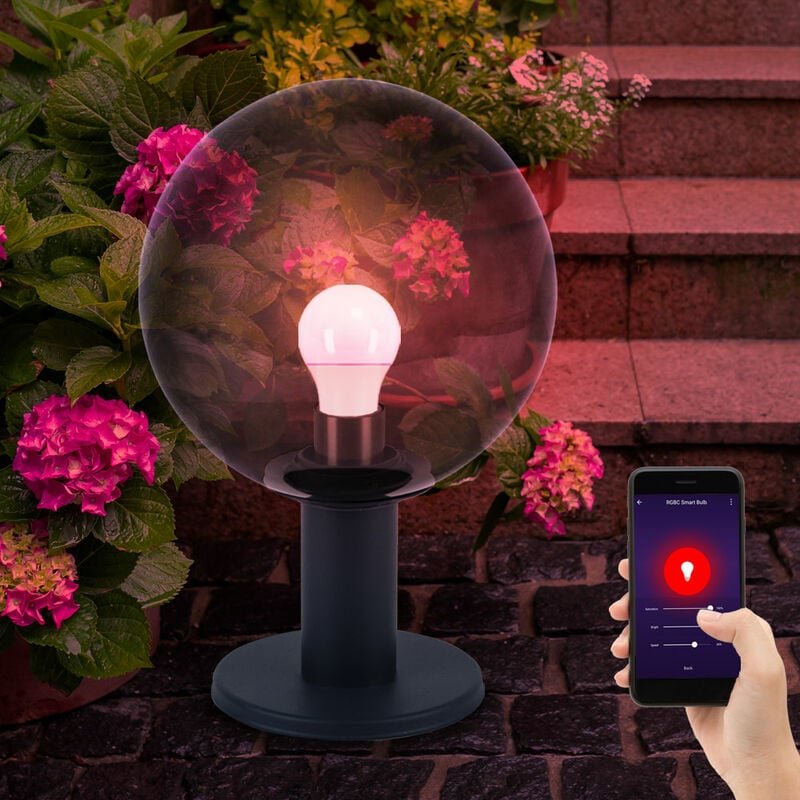 Smart led Wegeleuchte dimmbar led Außenlampe anthrazit Sockelleuchte Gartenlampe, Sprach- und App Steuerung rgb Farbwech...