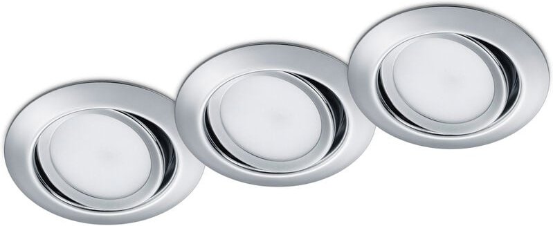 Trio - Runde led Einbaustrahler rila 3er Set Spot schwenkbar Chrom glänzend 5 Watt