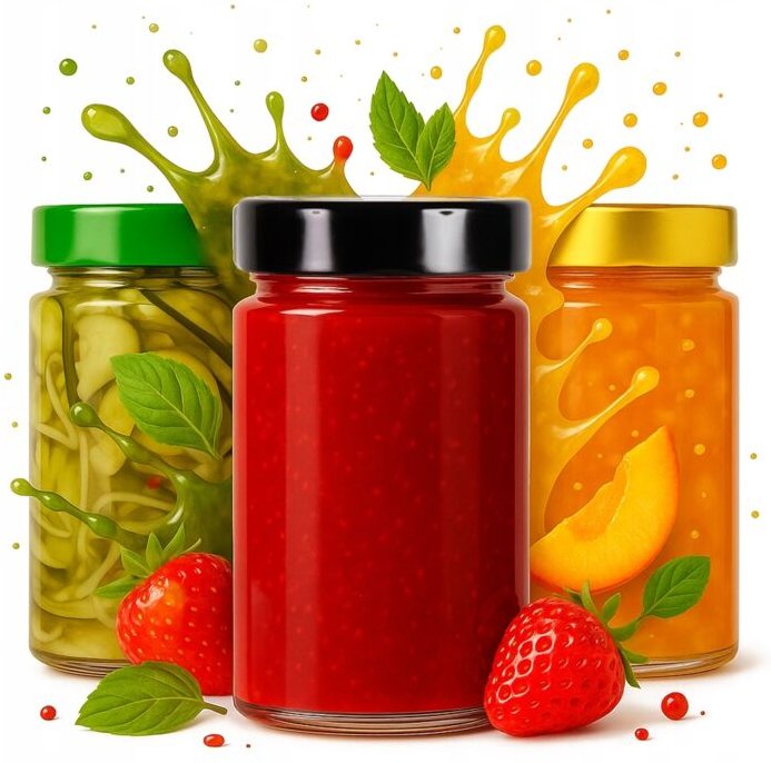 50 dekorative Gläser ARIA 245 ml für Marmelade, Konfitüre und Honig