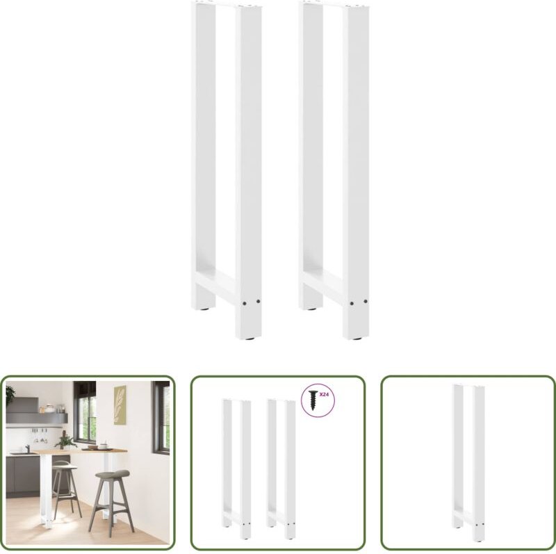 vidaXL Stahlbeine - Bartischbeine Weiß 2 Stk. 50x(110-111) cm Stahl
