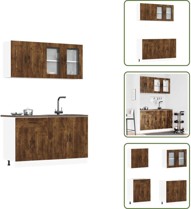 The Living Store 4-tlg. Küchenschrank-Set Kalmar Räuchereiche Holzwerkstoff - Küchenschränke