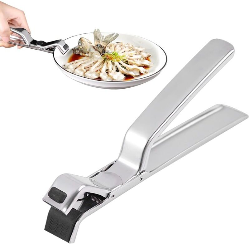CCYKXA Robuste, hitzebeständige und langlebige Küchenzange aus Edelstahl mit Verbrennungsschutz, einhändig bedienbar, mu...
