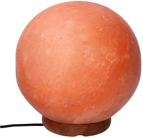 Salzlampe Holzsockel Kugel mit Ø15cm x 15cm