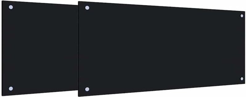 Küchenrückwand 2 pcs Schwarz 90 x 40 cm Gehärtetes Glas vidaXL