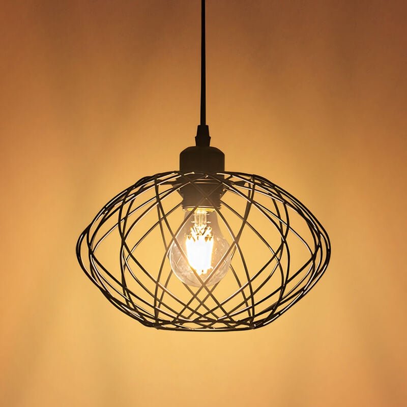 Gbly - Hängelampe Industrial Schwarz Pendelleuchte - Hängeleuchte Metall Vintage E27 Pendellampe Retro Esszimmer Lampe K...