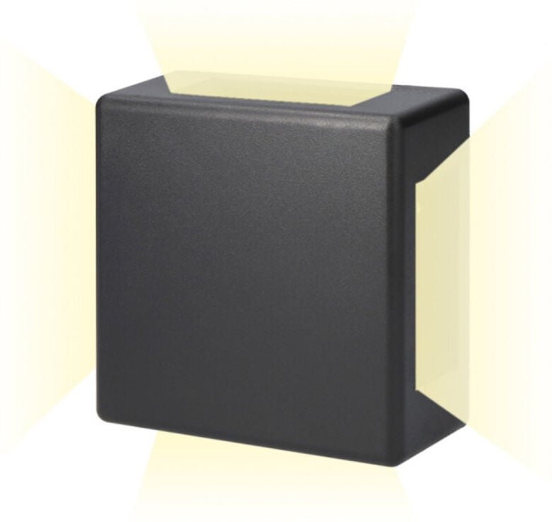LED-Wandleuchte 6 W 130 lm 4000 K quadratisches Tageslicht IP54 12 x 12 x 5 cm 4 EDM-Projektionen