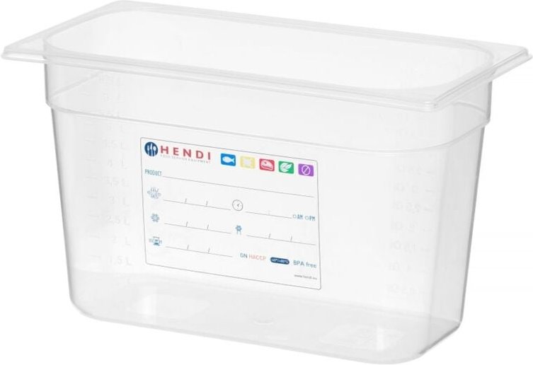 Gastronorm-Behälter 1/3, gn 1/3, 2,5L, Transparent, 325x176x(H)65mm - Hendi
