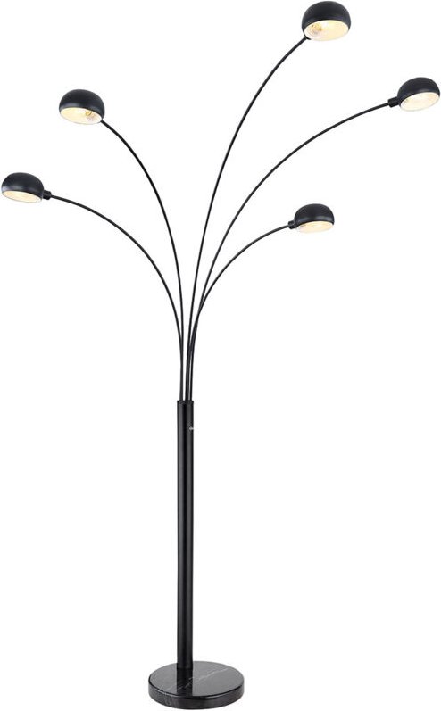 Stehlampe - Seymour - schwarz - metall - bogenlampe - E14 - Globo