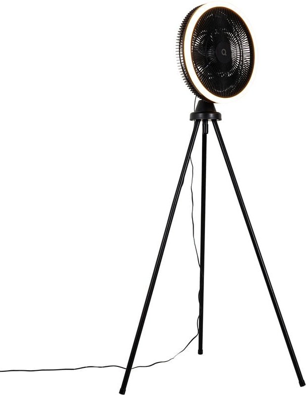 Standventilator Stativ schwarz inkl. led 3-stufig dimmbar - Meric