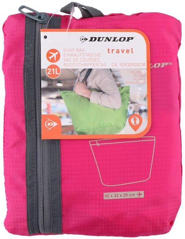 Dunlop - Faltbare Einkaufstasche 21L (Pink)