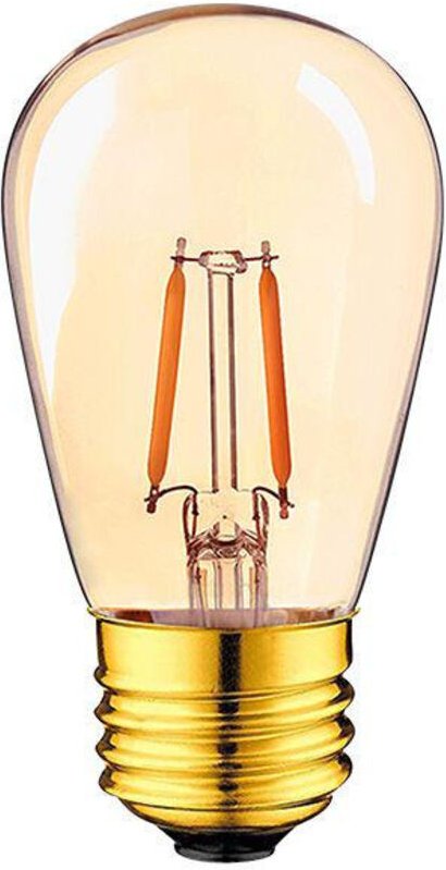 S14 E27 LED-Filamentlampen, Edison-Fassung, Kunststofflampen, Warmweiß 2200K, 1W, entspricht 20W, als Ersatz für wasserd...