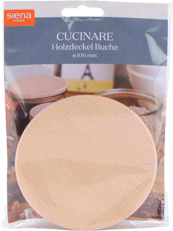 Siena Home - Holzdeckel 'Cucinare' 100 mm Weck, Buche mit Silikonring