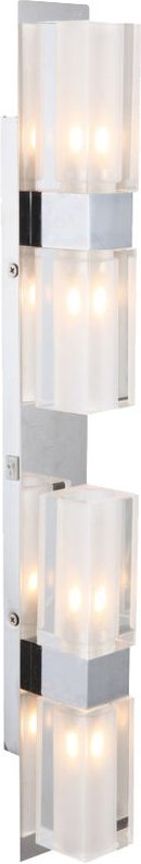 Wand Lampe Wohn Zimmer Beleuchtung Edelstahl Glas Strahler Leuchte satiniert Globo 5643-4