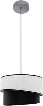 Senko - hara hängeleuchte 1xe27 chrom/weiss-schwarz regx35x35 cm