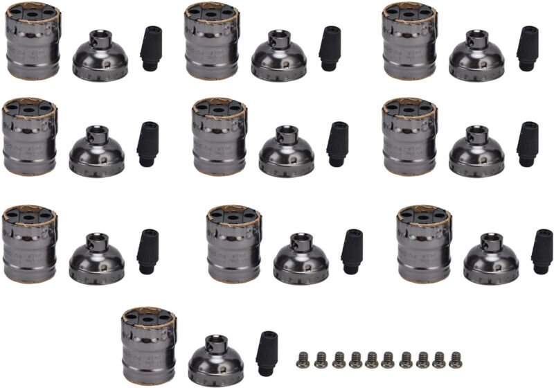 10 Stück Retro-Lampenfassung, langlebig, elegant, Aluminium-Deckenlampenfassung für E26-E27-Glühbirne - Eosnow