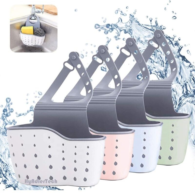 Set mit 4 Küchenspülbecken-Schwammhaltern, Badezimmer-Seifenschwammhaltern, Saugnapf-Organizern, Seifenpeeling-Zubehör (...