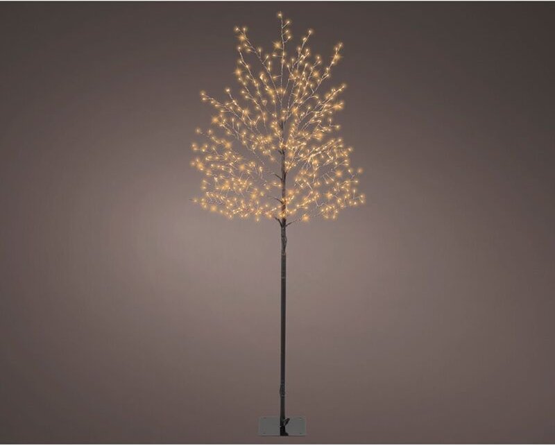 Thumbnail - Lumineo LED Baum mit Timer schwarz weiß 150 cm warmweiß